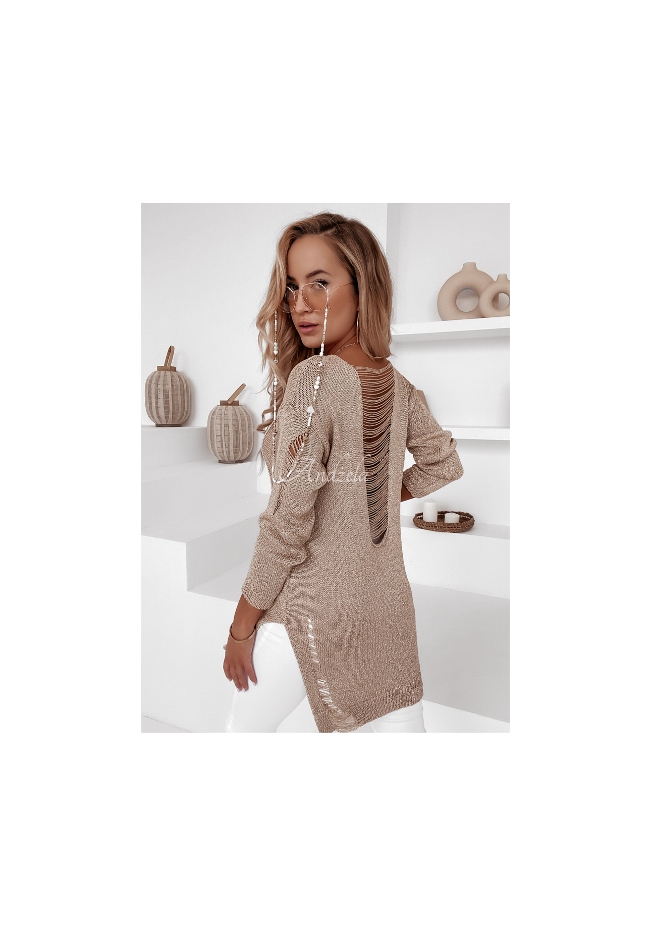 Atlantis lightweight tunic sweater gold