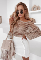 Ozdobnie pleciony sweter Nuevo złoty