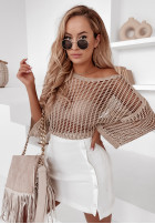 Ozdobnie pleciony sweter Nuevo złoty