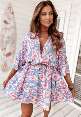 Ankona Lia lavender patterned frill dress