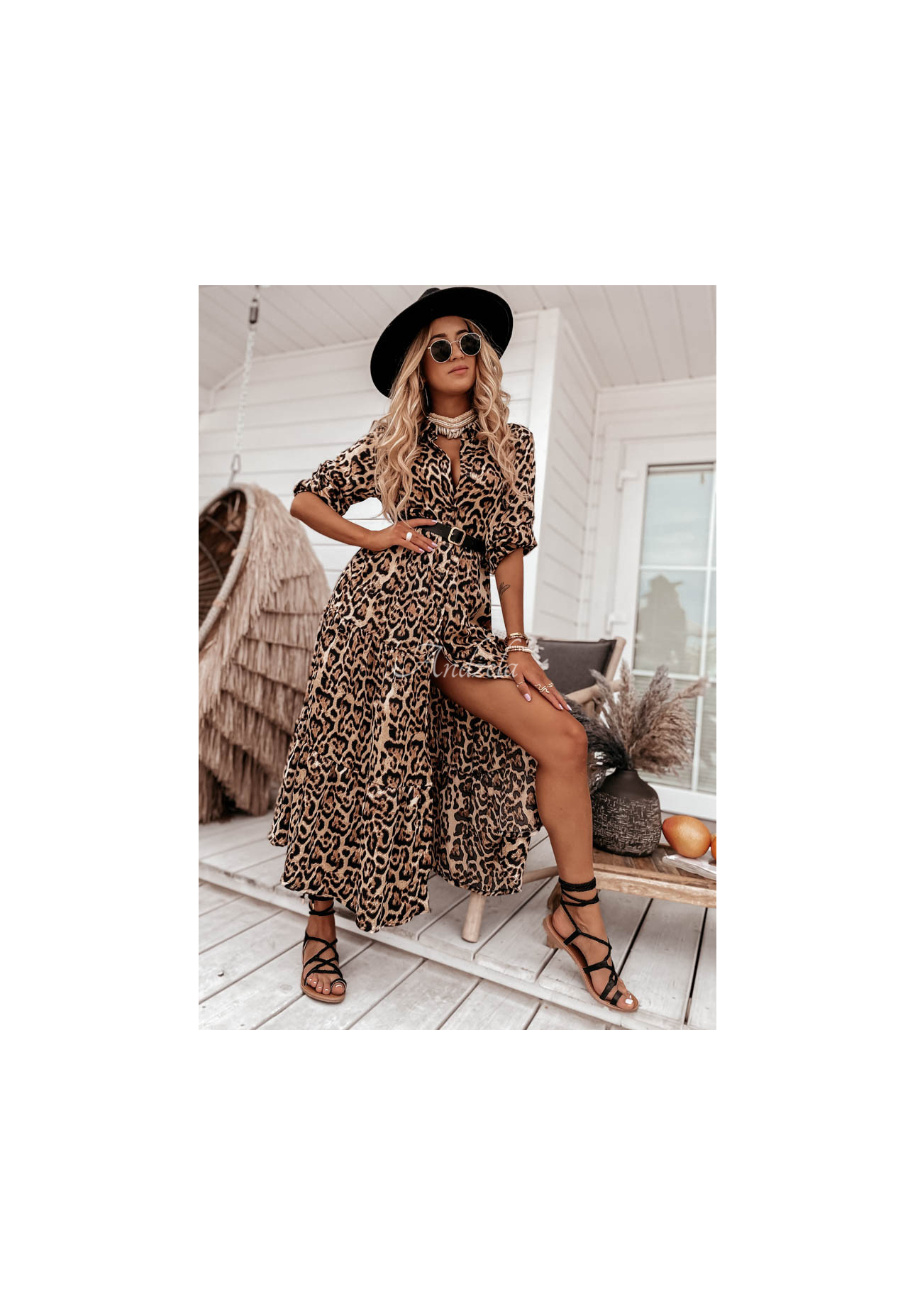 Namibia strapless dress in camel camouflage