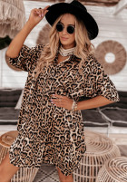 Koszulowa sukienka Kendrick w panterkę