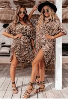 Koszulowa sukienka Kendrick w panterkę