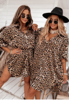 Koszulowa sukienka Kendrick w panterkę