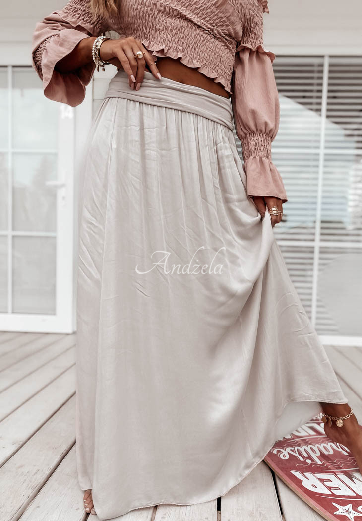 Valley beige maxi skirt