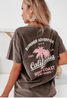 T-shirt z nadrukiem California ciemnoszary