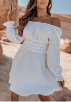 Muślinowa sukienka hiszpanka Malta biała