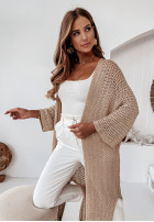 Długi ozdobnie pleciony kardigan Giulio złoty