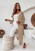 Długi ozdobnie pleciony kardigan Giulio złoty