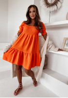 Muślinowa sukienka hiszpanka Alleena pomarańczowa