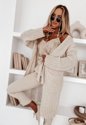 Long cardigan with pockets Benito beige