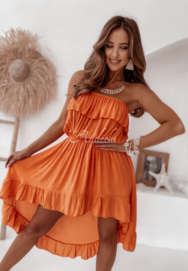Asymetryczna sukienka Navarra pomarańczowa