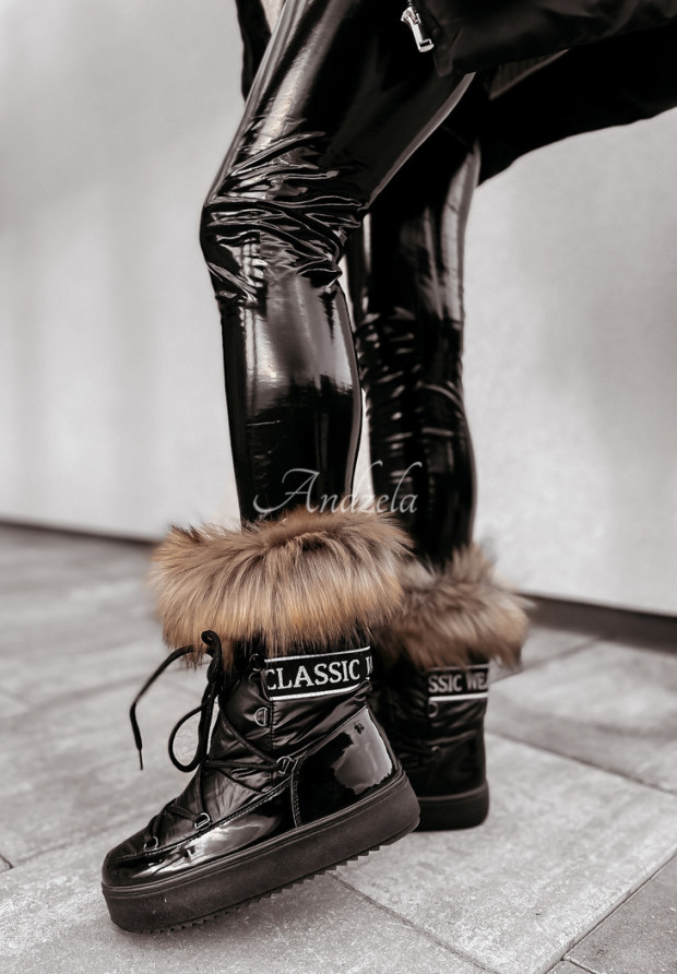 Buty śniegowce z futerkiem Wear czarne