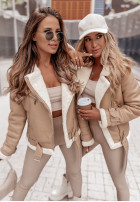 Jacket biker jacket z futrem Avira camel