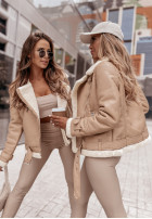 Jacket biker jacket z futrem Avira camel