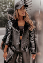 Jacket biker jacket z futrem Avira black
