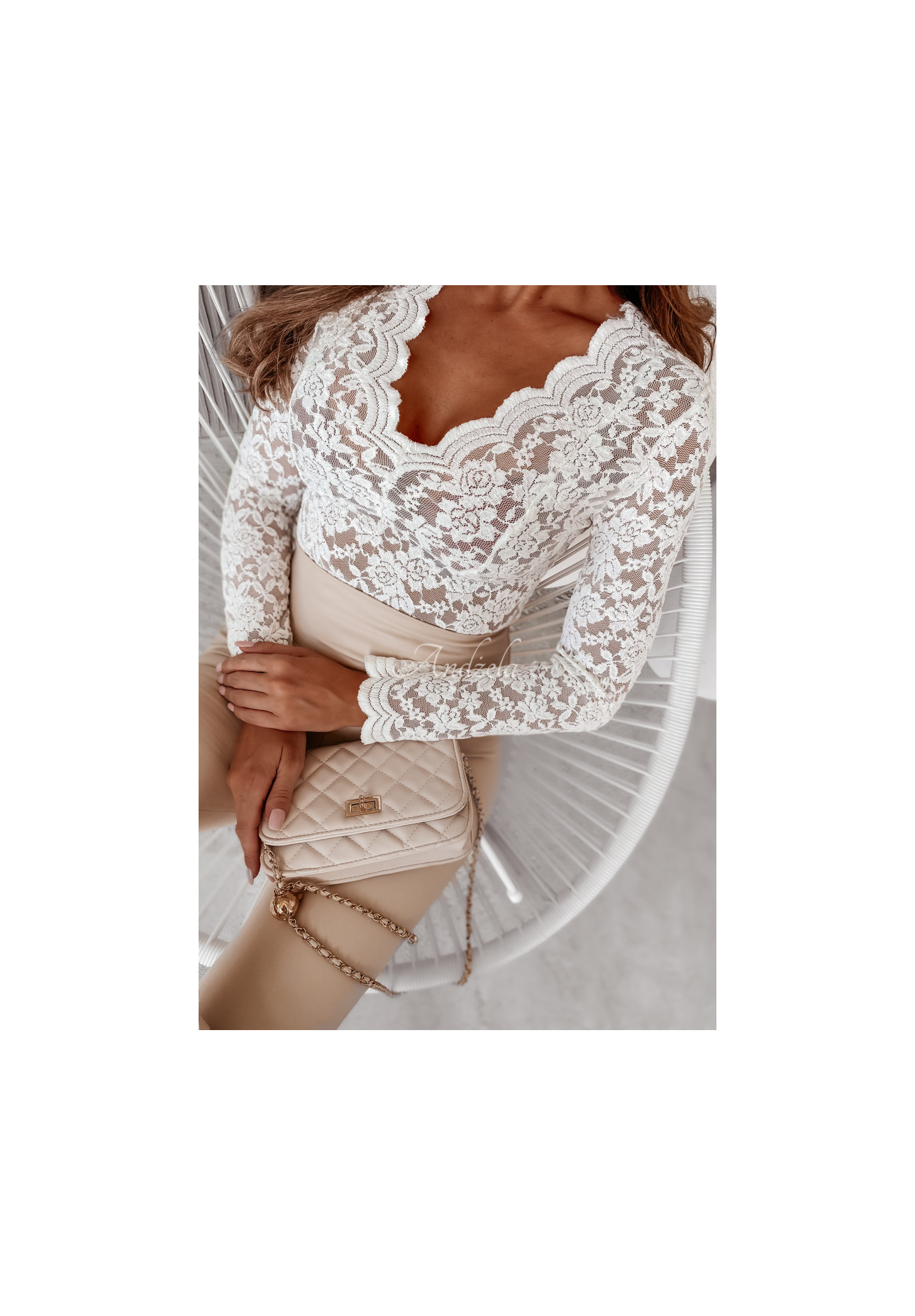 Koronkowa bluzka Rosalia biała