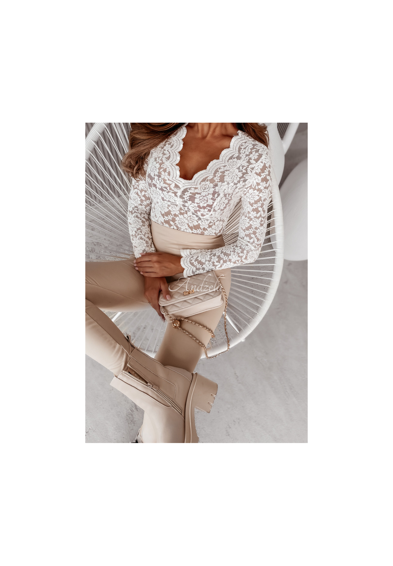 Koronkowa bluzka Rosalia biała