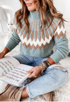 Wzorzysty sweter Corta jasnoniebieski
