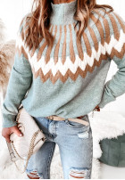 Wzorzysty sweter Corta jasnoniebieski