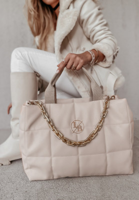 Quilted bag with chain Viselle nude