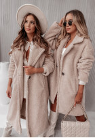 Długi płaszcz z imitacji kożucha Norseland in beige