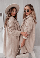 Długi płaszcz z imitacji kożucha Norseland in beige