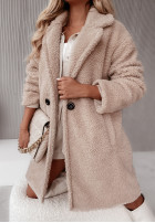 Długi płaszcz z imitacji kożucha Norseland in beige