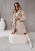 Długi płaszcz z imitacji kożucha Norseland in beige