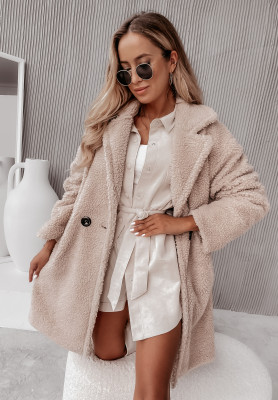Arctic beige sheepskin coat