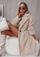 Długi płaszcz z imitacji kożucha Norseland in beige