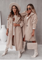 Długi płaszcz z imitacji kożucha Arctic in beige