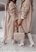 Długi płaszcz z imitacji kożucha Arctic in beige