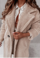 Długi płaszcz z imitacji kożucha Arctic in beige
