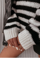 Krótki sweter w paski Midland czarny
