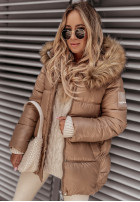 Pikowana Jacket z kapturem Arosa in camel