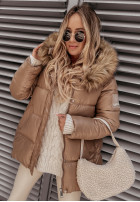 Pikowana Jacket z kapturem Arosa in camel