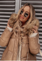 Pikowana Jacket z kapturem Arosa in camel