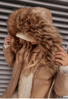 Pikowana Jacket z kapturem Arosa in camel