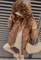Pikowana Jacket z kapturem Arosa in camel