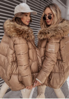 Pikowana Jacket z kapturem Arosa in camel