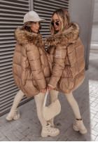 Pikowana Jacket z kapturem Arosa in camel