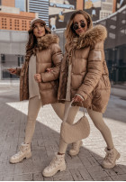Pikowana Jacket z kapturem Arosa in camel