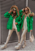 Pikowana Jacket z kapturem Arosa in green