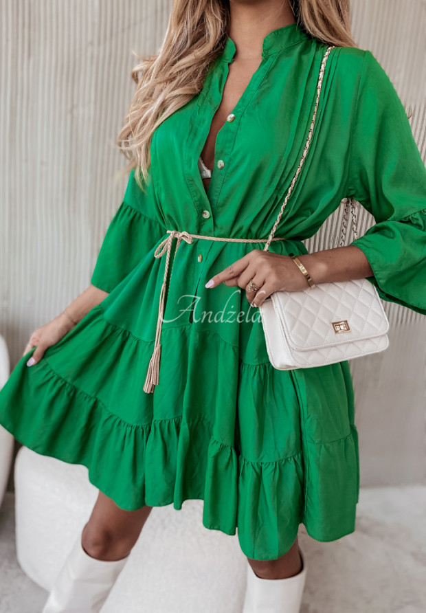 Sukienka z falbankami Laurentia zielona