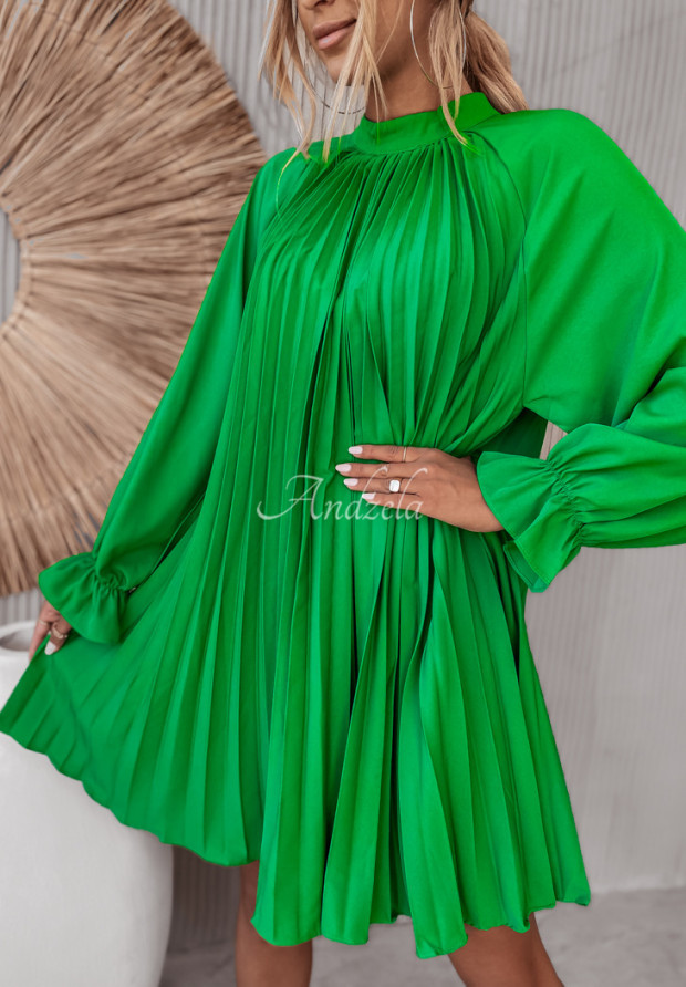 Plisowana sukienka Nafia zielona