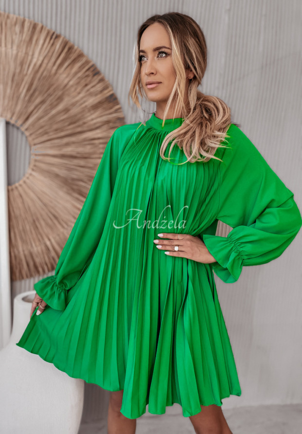 Plisowana sukienka Nafia zielona