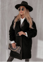 Długi płaszcz z imitacji kożucha Norseland  in black