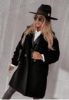 Długi płaszcz z imitacji kożucha Norseland  in black