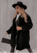 Długi płaszcz z imitacji kożucha Norseland czarny